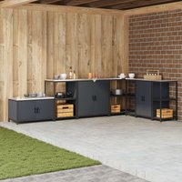 Berkfield Home Kitchen Storage Cabinet with Shelf with Storage with Door Anthracite Steel