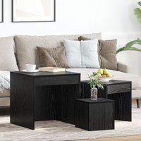 Berkfield Home Coffee Tables 3 pcs Black oak 45 x 45 x 45 cm Engineered wood