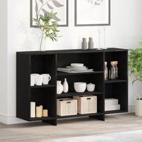 Berkfield Home Sideboard with Shelf Black oak 120 x 30 x 75 cm Engineered wood