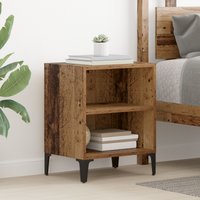 Berkfield Home Bedside Cabinet Old Wood 40x30x50 cm Engineered Wood in Brown | Size: 40 x 30 x 50 cm