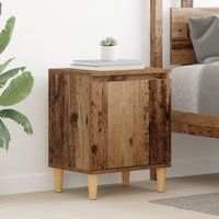 Berkfield Home Old Wood Bedside Table Old wood Solid Reclaim wood 40 x 30 x 50 cm in Brown