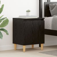 Berkfield Home Black Oak Nightstand Black oak Engineered wood 40 x 30 x 50 cm