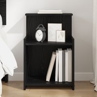 Berkfield Home Bedside Cabinet in Black Oak - 40 x 35 x 60 cm - Engineered Wood