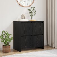 Berkfield Home Sideboard with Door Black oak 70 x 41 x 75 cm Engineered wood