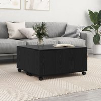 Berkfield Home Coffee Table Black oak 75 x 75 x 38 cm Engineered wood