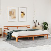 Berkfield Home Bed Frame Wax Brown 200x200 cm Solid Wood Pine
