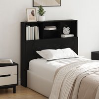 Berkfield Home Headboard Cabinet Black oak 100 x 19 x 103.5 cm Engineered wood