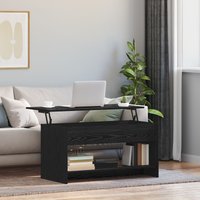 Berkfield Home Coffee Table Black oak 102 x 50 x 52.5 cm Engineered wood