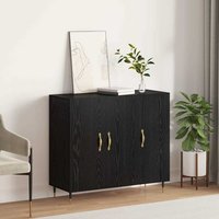 Berkfield Home Sideboard with Storage with Door Black 90 x 34 x 80 cm Engineered wood