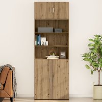Berkfield Home Wall Cabinet Artisan oak 80 x 42.5 x 40 cm Engineered wood in Black