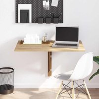 Berkfield Home Folding Wall Table Oak 100x60 cm in Brown