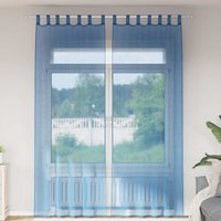 Berkfield Home Voile Curtains with Rod Pockets 2 pcs Royal Blue