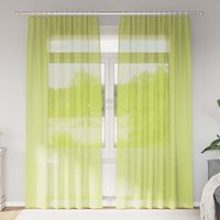 Berkfield Home Voile Curtains with Rod Pockets 2 pcs Apple Green