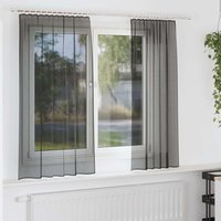 Berkfield Home Voile Curtains with Rod Pockets 2 pcs Black