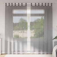Berkfield Home Voile Curtains with Loops 2 pcs Dark Grey 140x245 cm