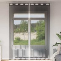 Berkfield Home Voile Curtains with Grommets 2 pcs Black 140x260 cm