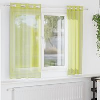 Berkfield Home Voile Curtains with Grommets 2 pcs Apple Green 140x175 cm