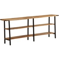 Berkfield Home Console Table 180x35x70 cm Solid Wood Mango in Brown | Size: 180 x 35 x 70 cm
