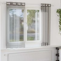 Berkfield Home Voile Curtains with Grommets 2 pcs Dark Grey 140x140 cm