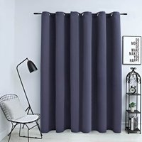 Berkfield Home Blackout Curtain with Metal Rings Anthracite 290x245 cm