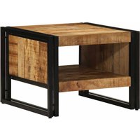 Berkfield Home Coffee Table 50x50x38 cm Solid Rough Wood Mango in Brown | Size: 50 x 50 x 38 cm