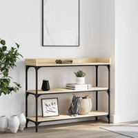 Berkfield Home Console Table with Shelves Sonoma Oak 100x30x80 cm in Brown | Size: 100 x 30 x 80 cm