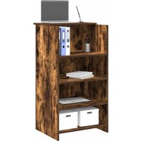 Berkfield Home Reception Desk Smoked Oak 55x50x103.5 cm Engineered Wood in Brown
