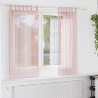 Berkfield Home Voile Curtains with Loops 2 pcs Light Pink 140x140 cm