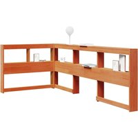 Berkfield Home Bookcase Headboard L-Shaped Wax Brown 80 cm Solid Wood Pine