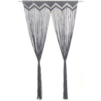 Berkfield Home Macrame Curtain Anthracite 140x240 cm Cotton