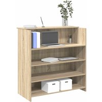 Berkfield Home Reception Desk Sonoma Oak 100x50x103.5 cm Engineered Wood in Brown