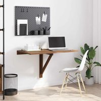Berkfield Home Folding Wall Table Brown Oak 100x60x56 cm Engineered Wood | Size: 100 x 60 x 56 cm