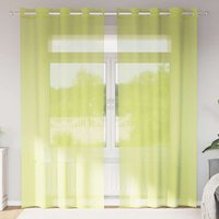 Berkfield Home Voile Curtains with Grommets 2 pcs Apple Green 140x245 cm