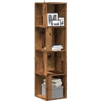 Berkfield Home Corner Cabinet Old Wood 33x33x132 cm Engineered Wood in Brown | Size: 33 x 33 x 132 cm