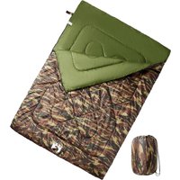 Berkfield Home Double Sleeping Bag with Pillows for Adults Camping 3-4 Seasons in Green