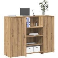 Berkfield Home Reception Desk Artisan Oak 135x50x103.5 cm Engineered Wood in Brown