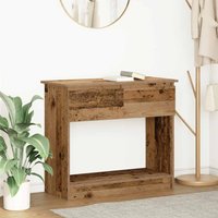 Berkfield Home Console Table with Drawers Old Wood 85.5x38.5x74.5 cm in Brown