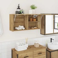 Berkfield Home Bathroom Wall Cabinet Artisan Oak 80x25x40 cm Engineered Wood in Brown | Size: 80 x 25 x 40 cm