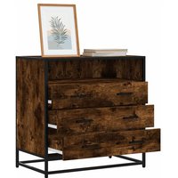 Berkfield Home Drawer Cabinet Smoked Oak 70x41x70 cm Engineered Wood in Brown | Size: 70 x 41 x 70 cm