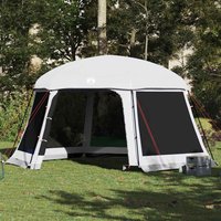 Berkfield Home Pool Tent with Removable Fly & Mesh Walls Grey 512x458 cm