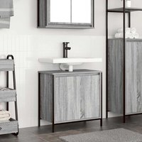 Berkfield Home Bathroom Basin Cabinet Grey Sonoma 60x34.5x60 cm