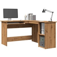 Berkfield Home Corner Desk Artisan Oak 120x140x75 cm Engineered Wood in Brown | Size: 120 x 140 x 75 cm