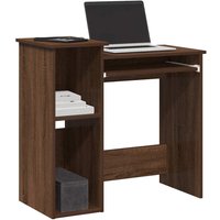 Berkfield Home Desk with Shelves Brown Oak 84x40x78 cm Engineered Wood | Size: 84 x 40 x 78 cm