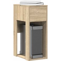 Berkfield Home Computer Tower Stand with Drawer Sonoma Oak 30x44x74 cm in Brown | Size: 30 x 44 x 74 cm