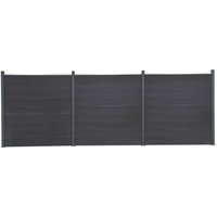 Berkfield Home Fence Panel Set Grey 526x186 cm WPC