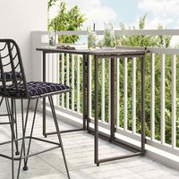 Berkfield Home Folding Garden Table Brown 90x51x75 cm Poly Rattan | Size: 90 x 51 x 75 cm