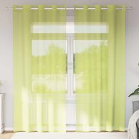 Berkfield Home Voile Curtains with Grommets 2 pcs Apple Green 140x225 cm
