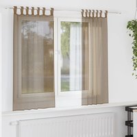 Berkfield Home Voile Curtains with Loops 2 pcs Light Brown 140x140 cm