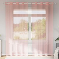 Berkfield Home Voile Curtains with Grommets 2 pcs Pink 140x225 cm