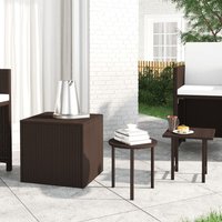 Berkfield Home Garden Side Tables 3 pcs Brown Poly Rattan